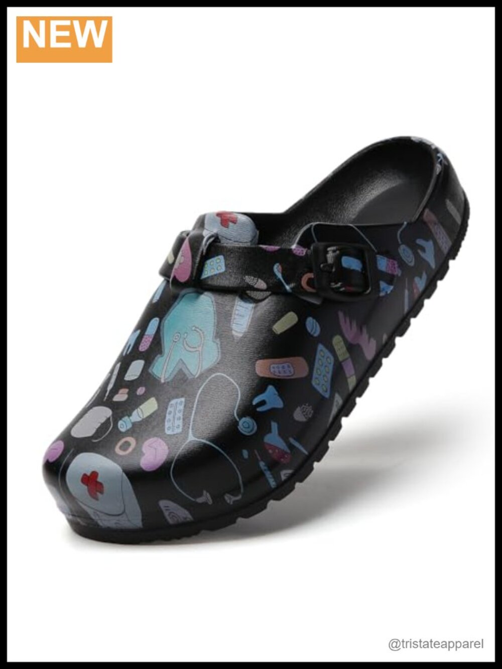 Work Clogs Arch Support Slip-On Mules Slip Resistant Nurse Chef Kitchen Shoes